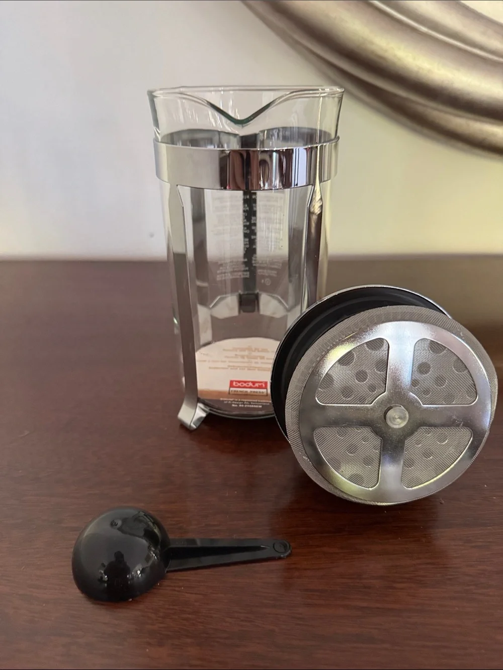 Bodum Chambord Silver and Black Glass French Press Coffee Maker